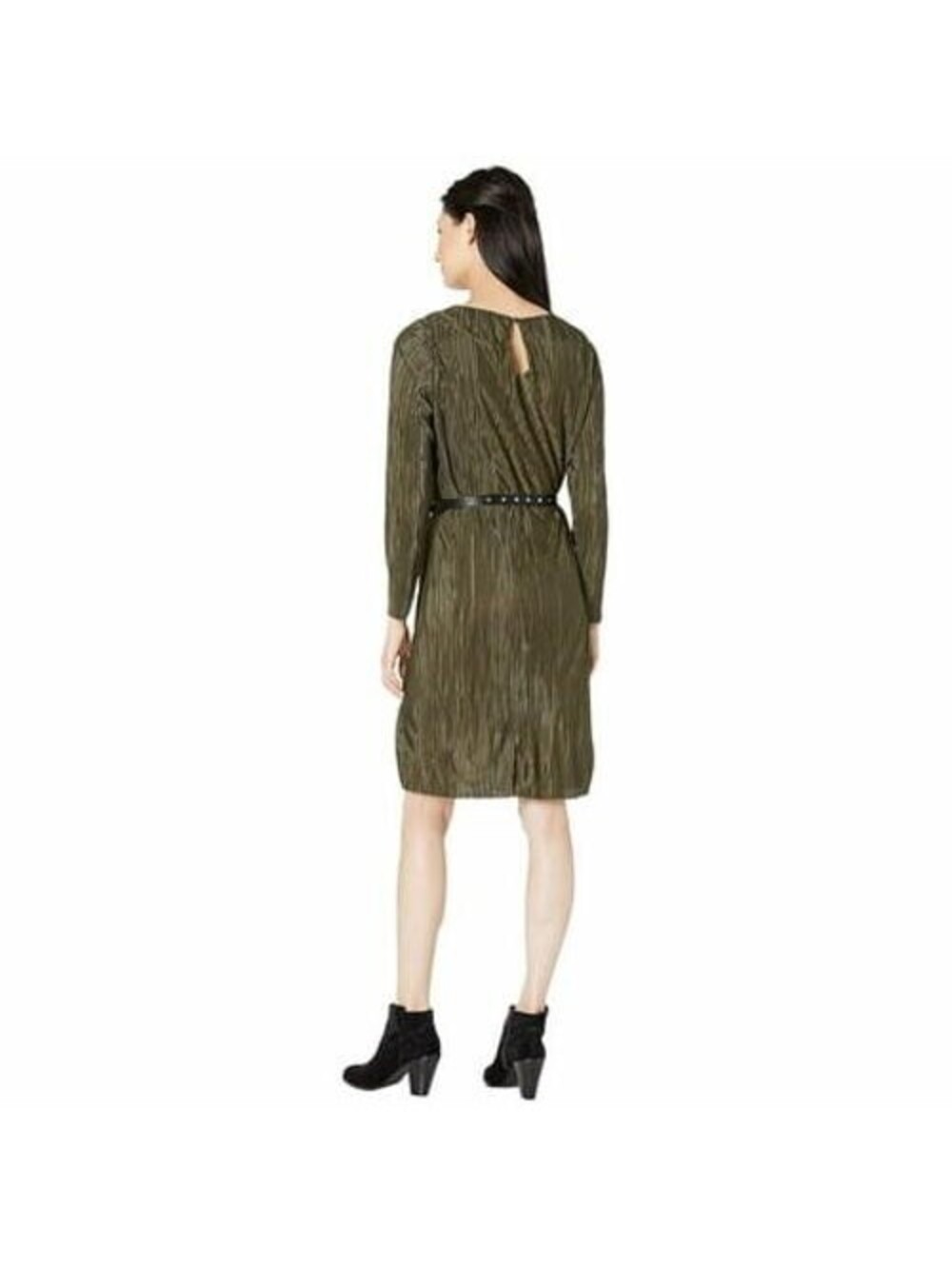 Sam Edelman Belted Plisse Dress Olive size 8